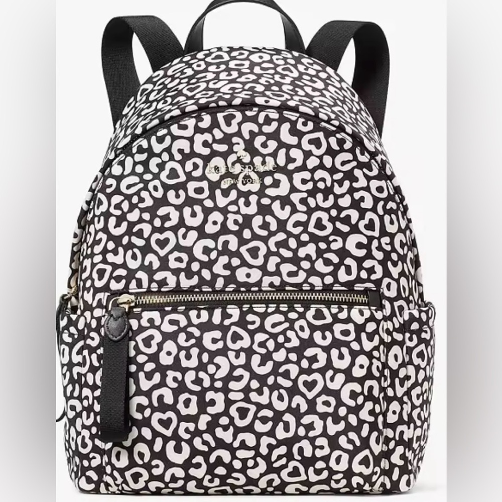 BNWT KATE SPADE CHELSEA HEART LEOPARD GRAPHIC BACKPACK